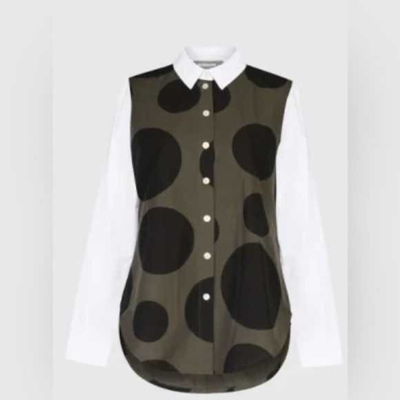 NWT URBAN BY ALEMBIKA URBAN DOTS
BUTTON DOWN SHIRT, Green - Picture 2 of 8